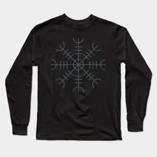 Helm of Awe Cyan Aged Long Sleeve T-Shirt